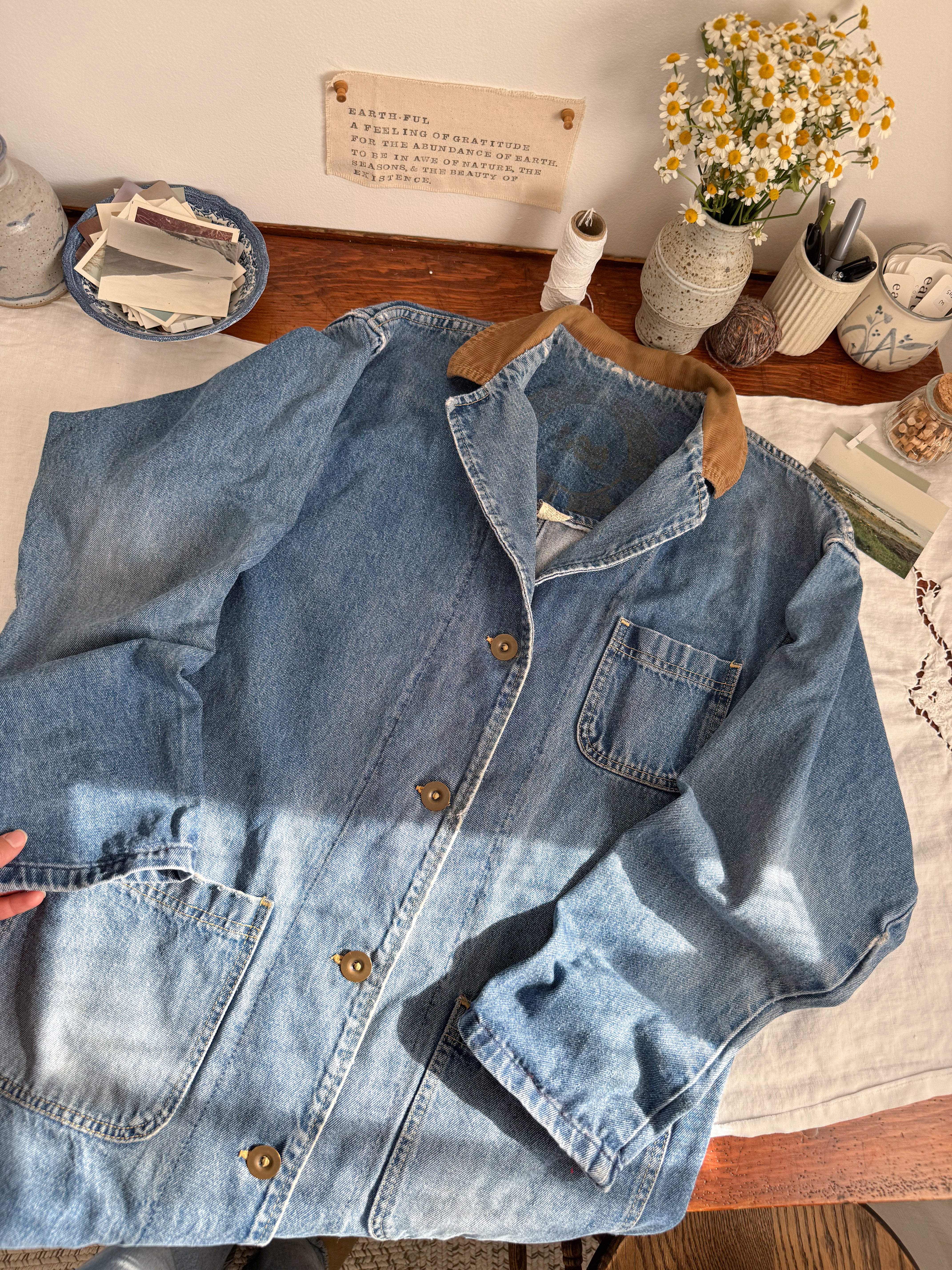 The Denim Barn Trench Coat (M)