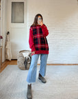 The Cranberry Plaid Sweater (XL)