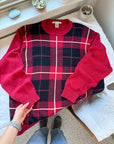 The Cranberry Plaid Sweater (XL)