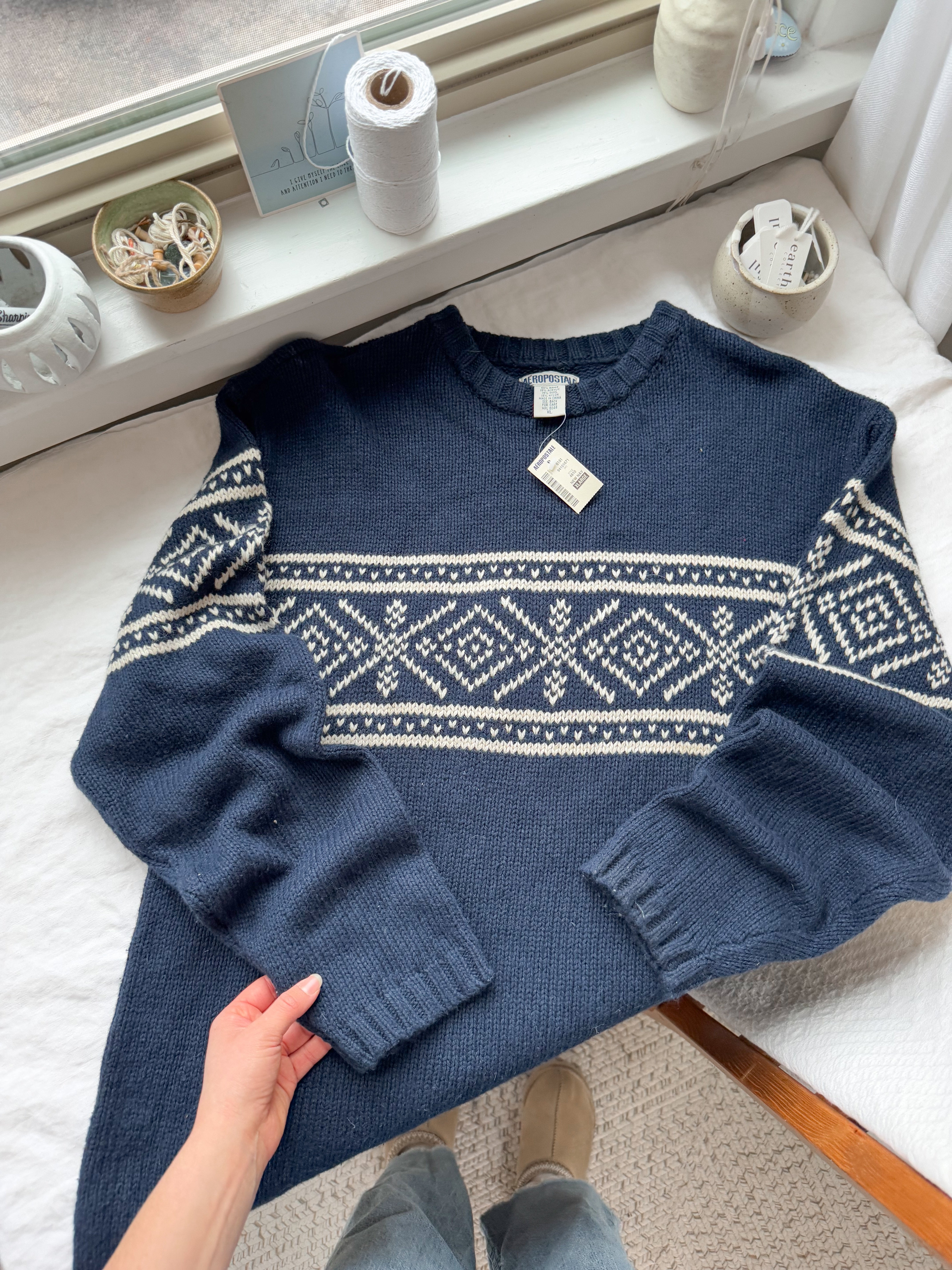 The Navy Snowflake Sweater (XL)