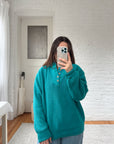 The Teal Henley Sweater (L)