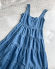 The Chambray Denim Tiered Dress (S)