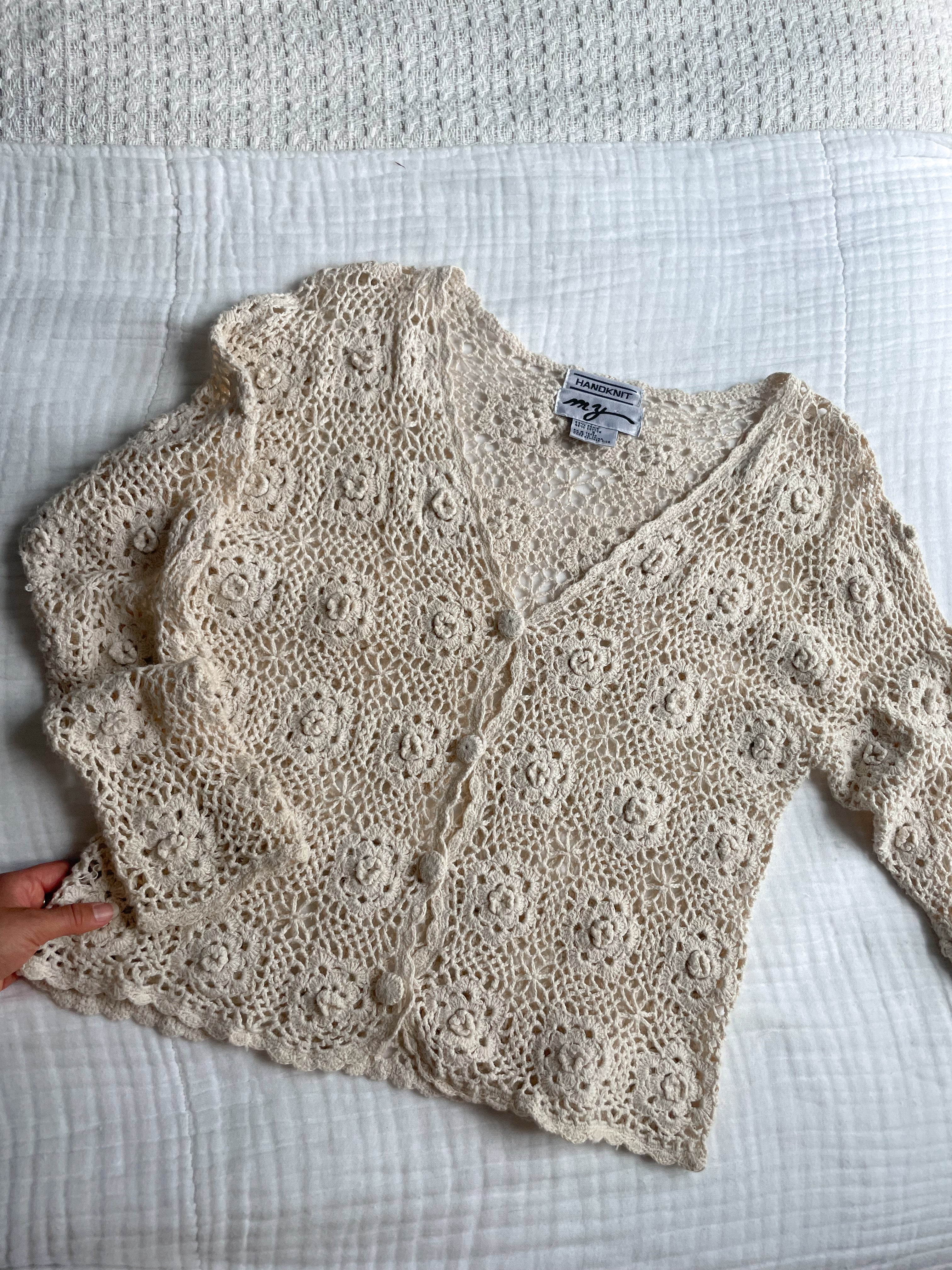 The Flower Crochet Cardigan (S)