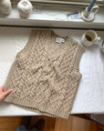 The Cable Knit Camel Vest (S)