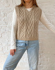 The Cable Knit Camel Vest (S)