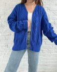 The Colbalt Blue Zipper Cardigan (XXL)