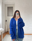 The Colbalt Blue Zipper Cardigan (XXL)