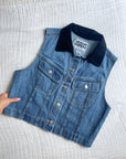 The Denim Corduroy Collared Vest (M)