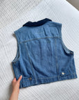 The Denim Corduroy Collared Vest (M)