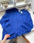 The Colbalt Blue Zipper Cardigan (XXL)