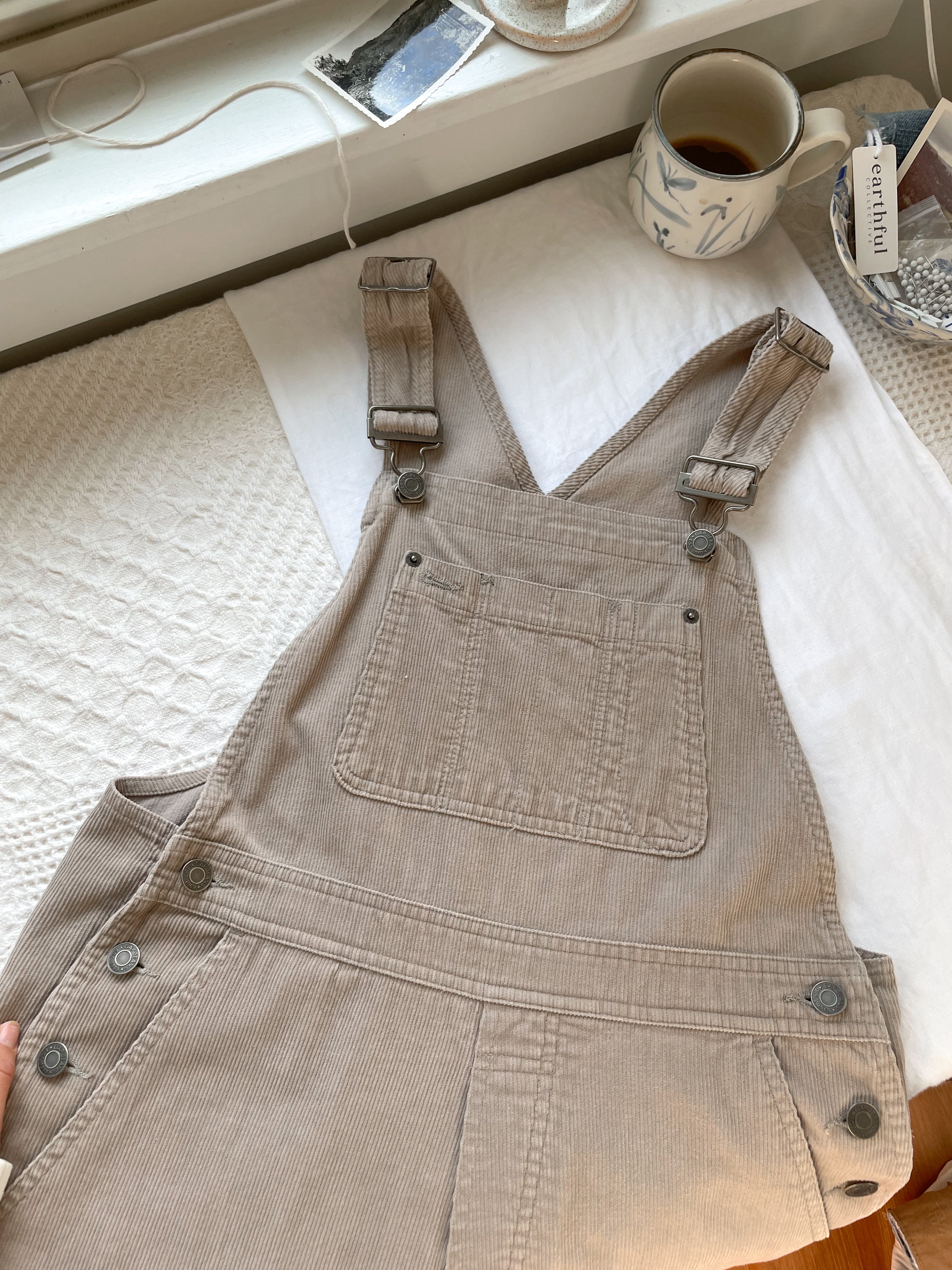 The Taupe Micro Corduroy Overalls (S)