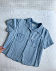 The Light Wash Short Sleeve Button Up (L)