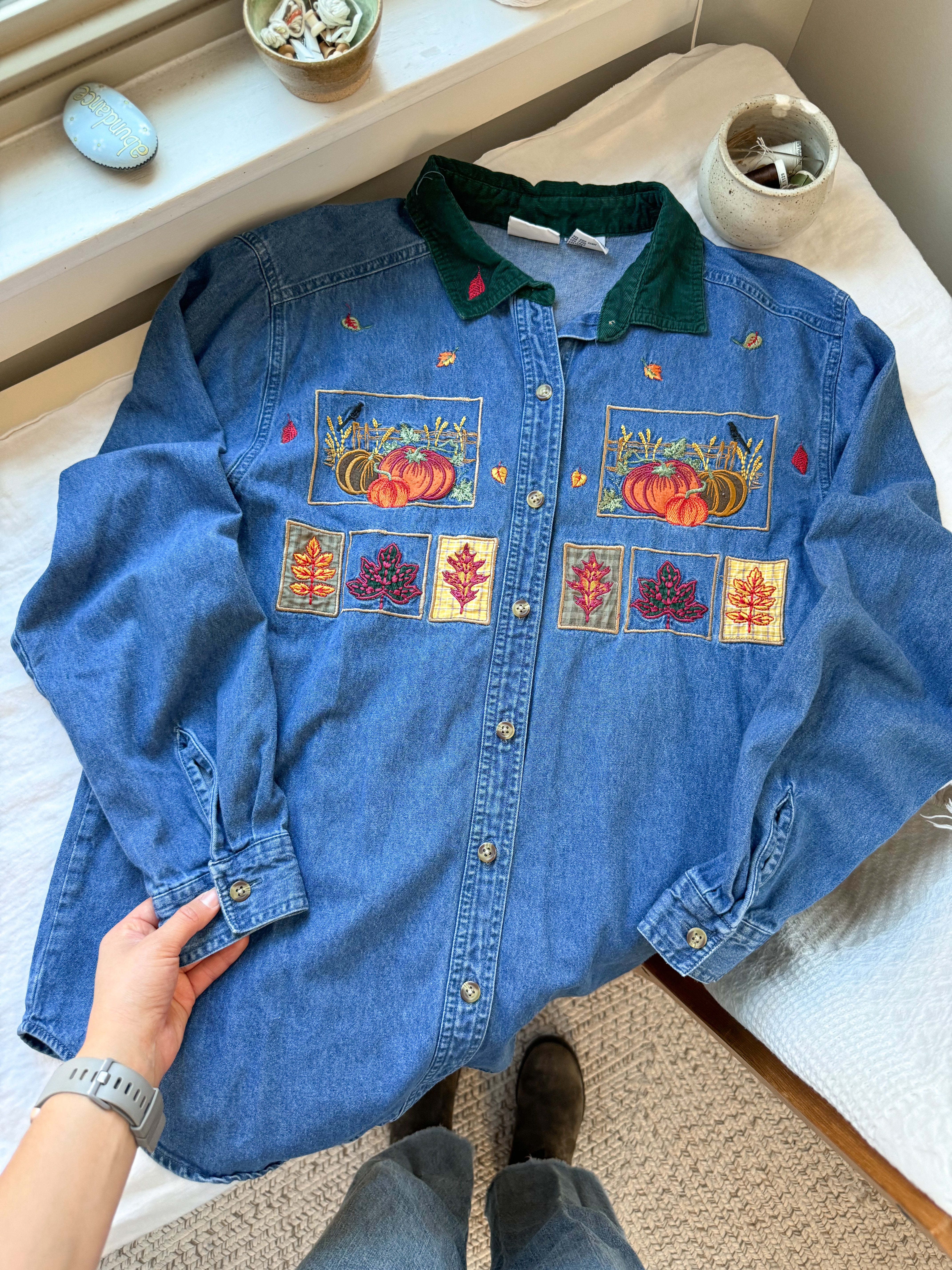 The Pumpkim Patch Denim Button Up (L)