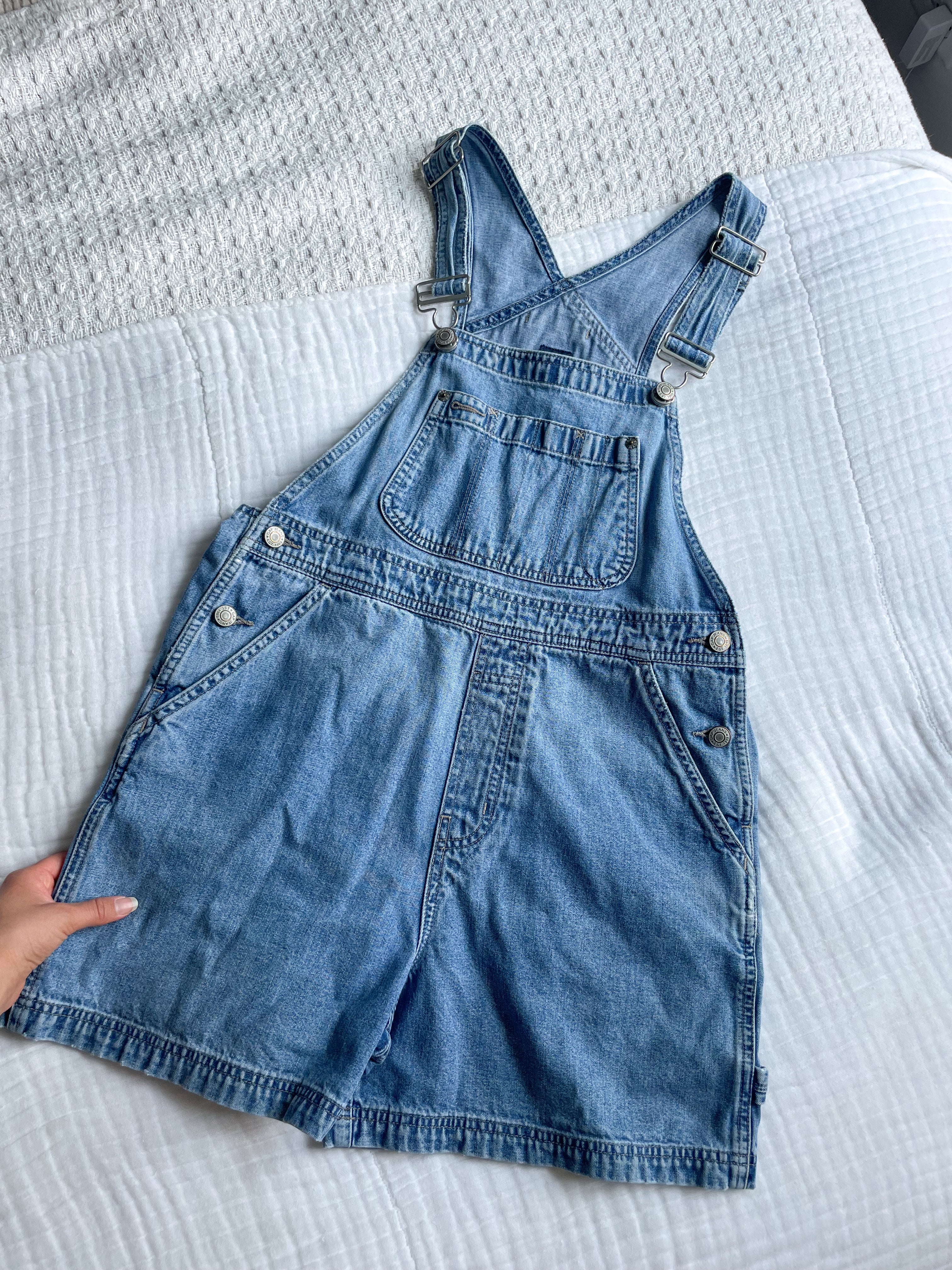 The Mid Wash Denim Shortalls (S)