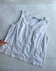 The Eyelet Flower Button Tank (L)