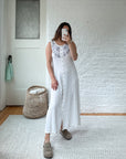 The Button Embroidered Maxi Dress (S)