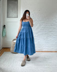 The Chambray Denim Tiered Dress (S)