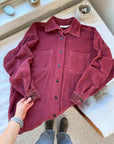 The Merlot Corduroy Button Up (S)