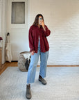 The Merlot Corduroy Button Up (S)