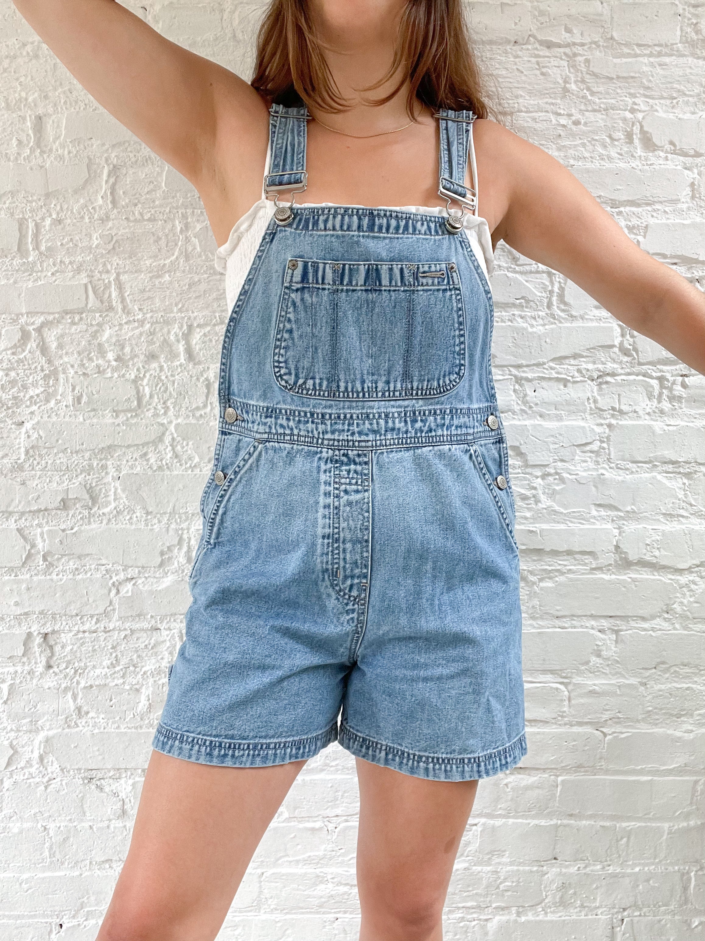 The Mid Wash Denim Shortalls (S)