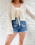 The Knit Ribbon Cropped Cardi (M)