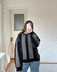 The Black & Brown Zig Zag Sweater (M)