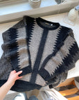 The Black & Brown Zig Zag Sweater (M)