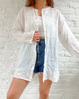 The White Detailed Button Up (M)