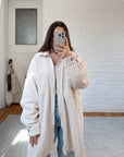 The Ivory Corduroy Zip Up (XXL)