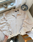 The Ivory Corduroy Zip Up (XXL)