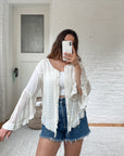 The Bell Sleeve Embroidered Blouse (L)