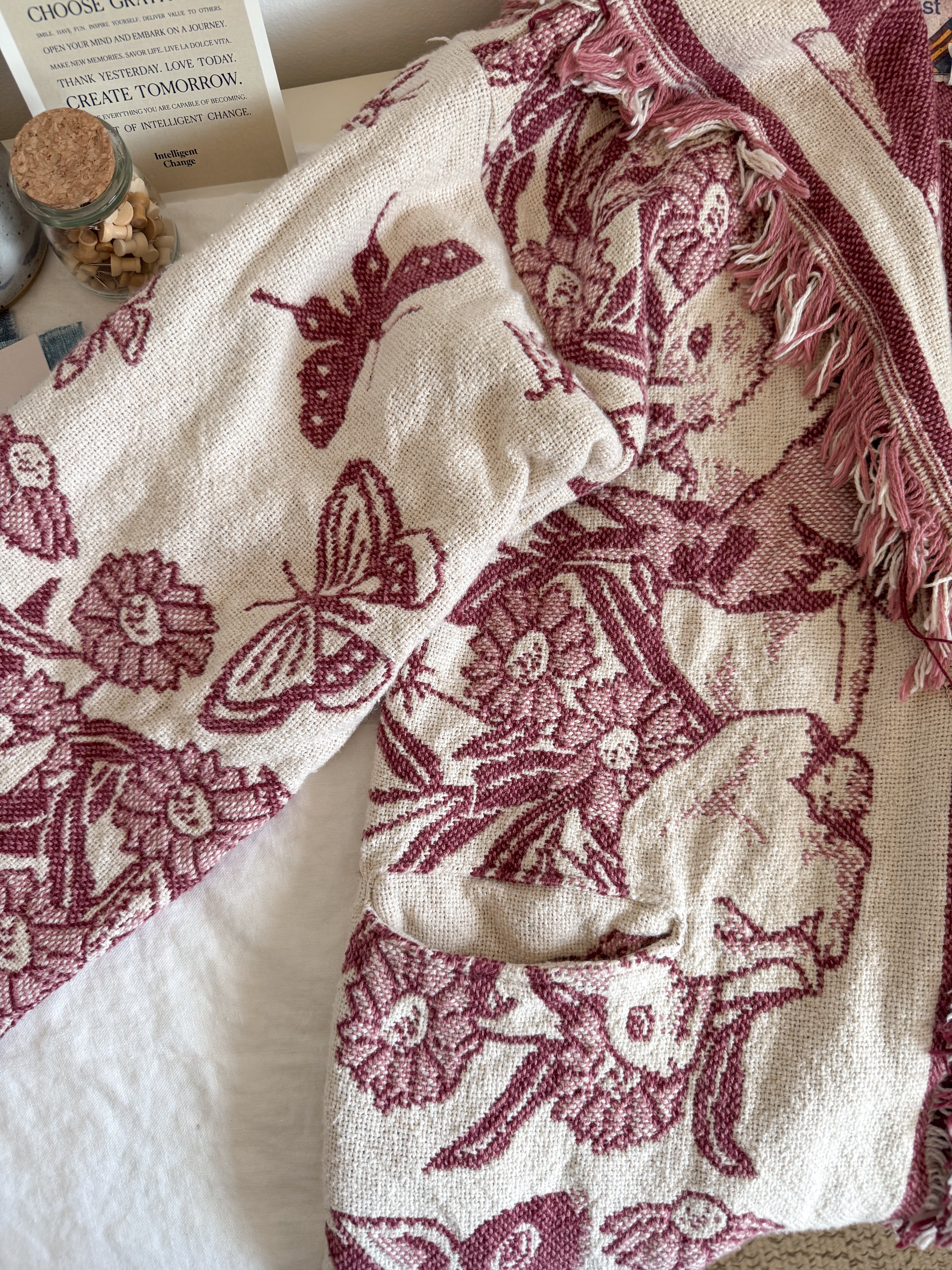 The Bunny Tapestry Blanket Cardigan (L)