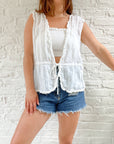 The White Flowy Tie Top (XL)