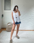 The White Flowy Tie Top (XL)