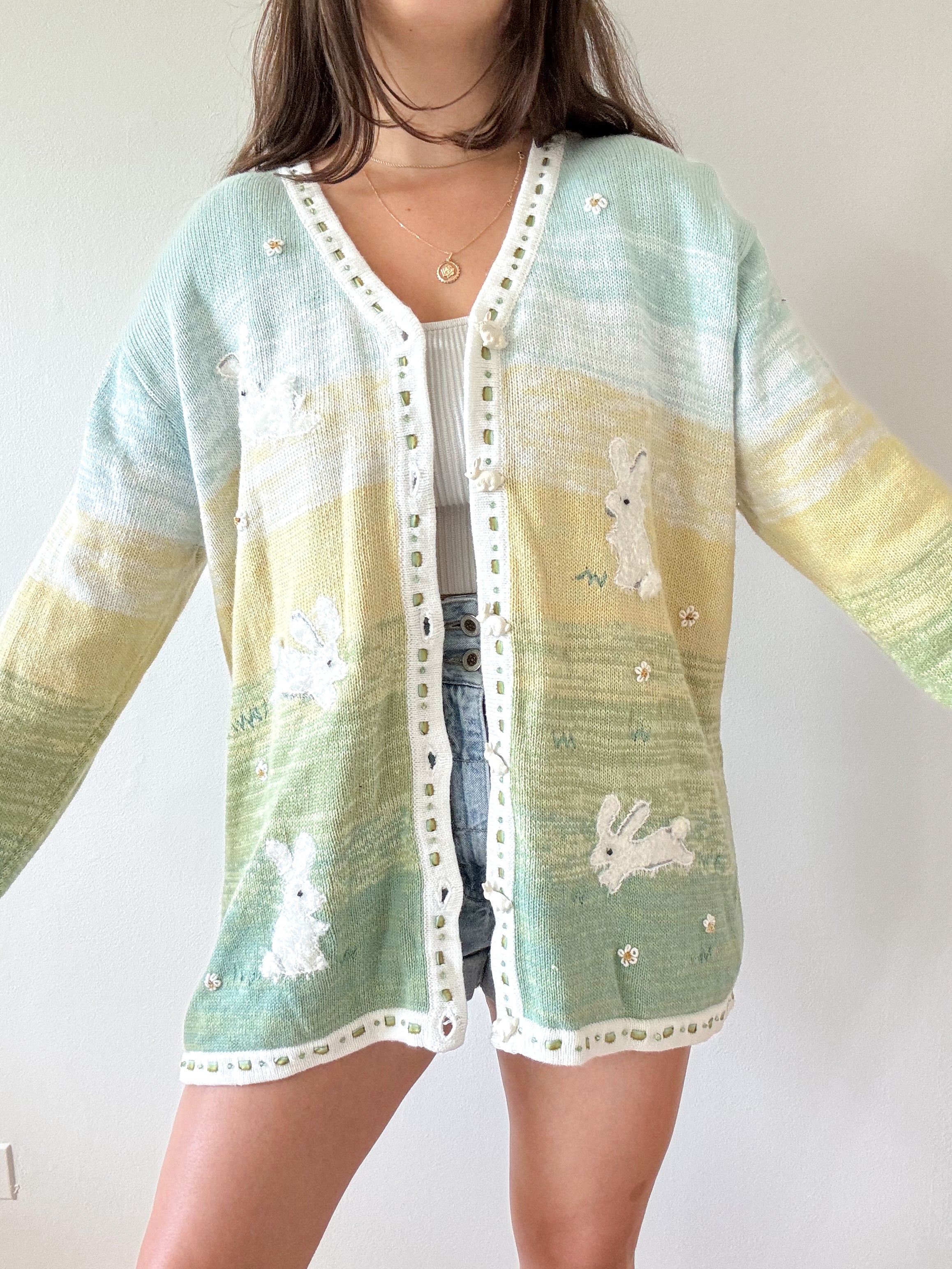 The Pastel Bunny Cardigan (L)