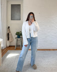 The White Crochet Cropped Cardigan (M)
