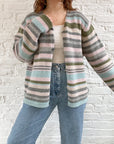 The Striped Pastel Cardigan (L)