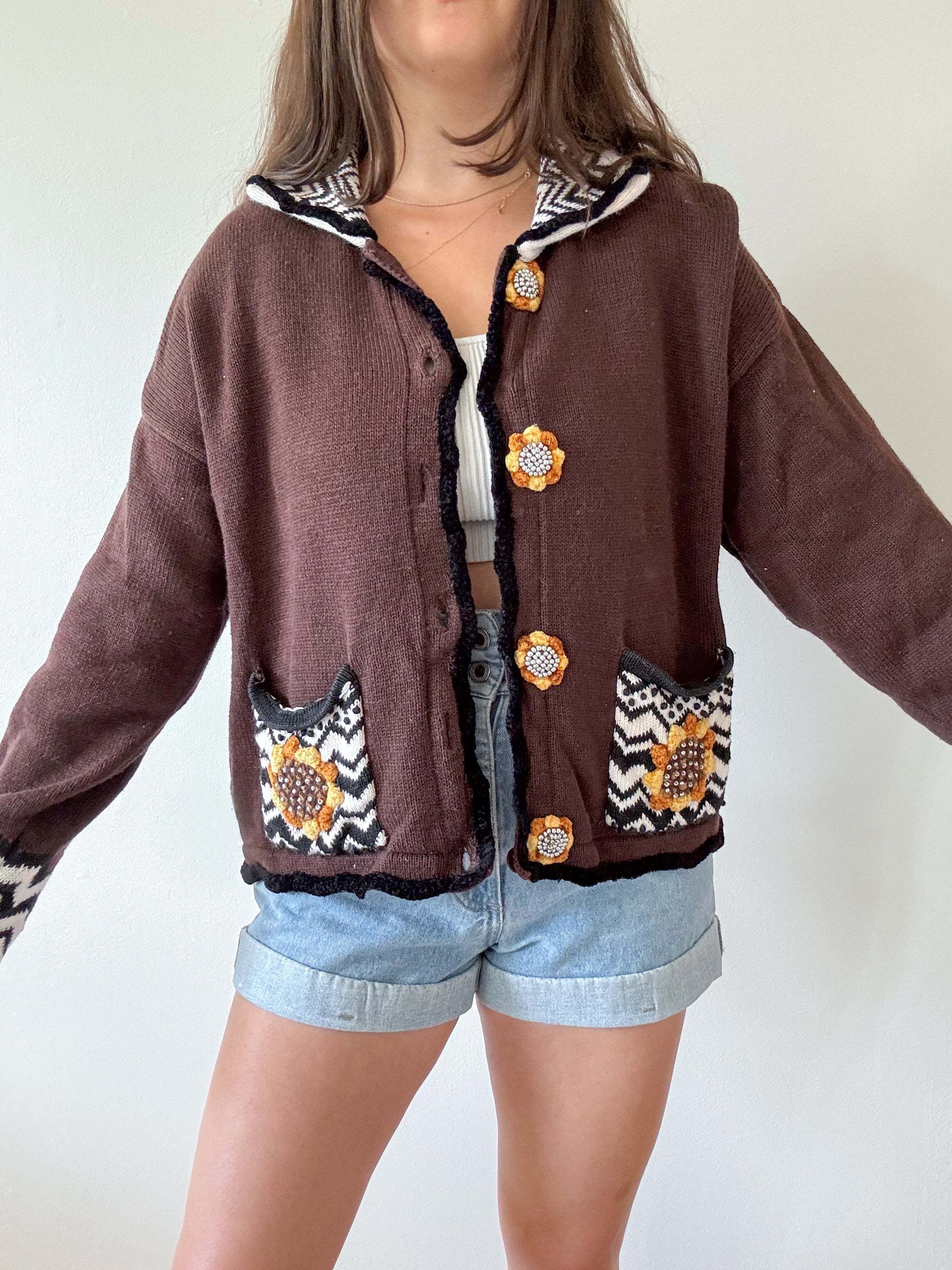 The Fall Sunflower Cardigan (L)