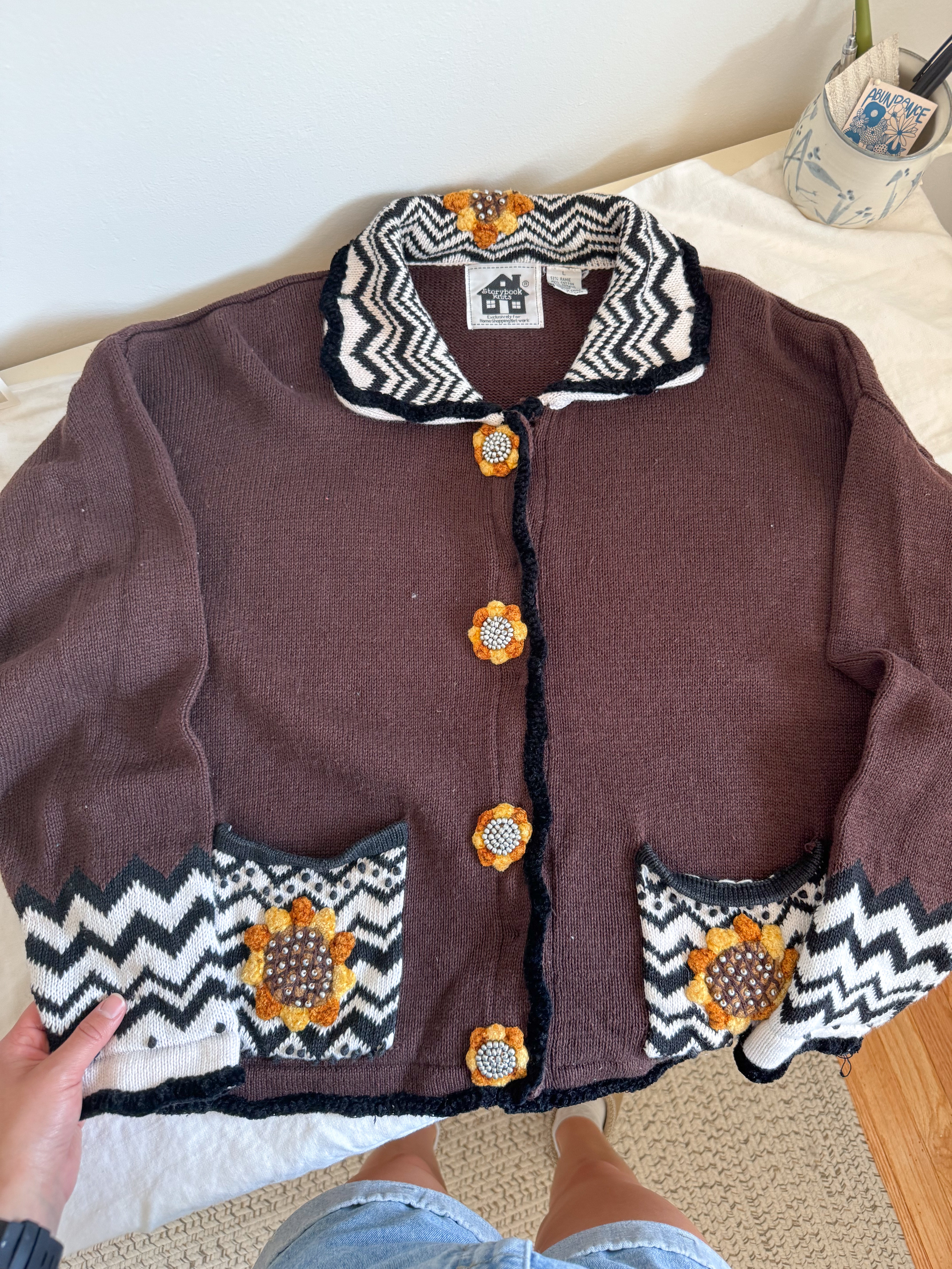 The Fall Sunflower Cardigan (L)