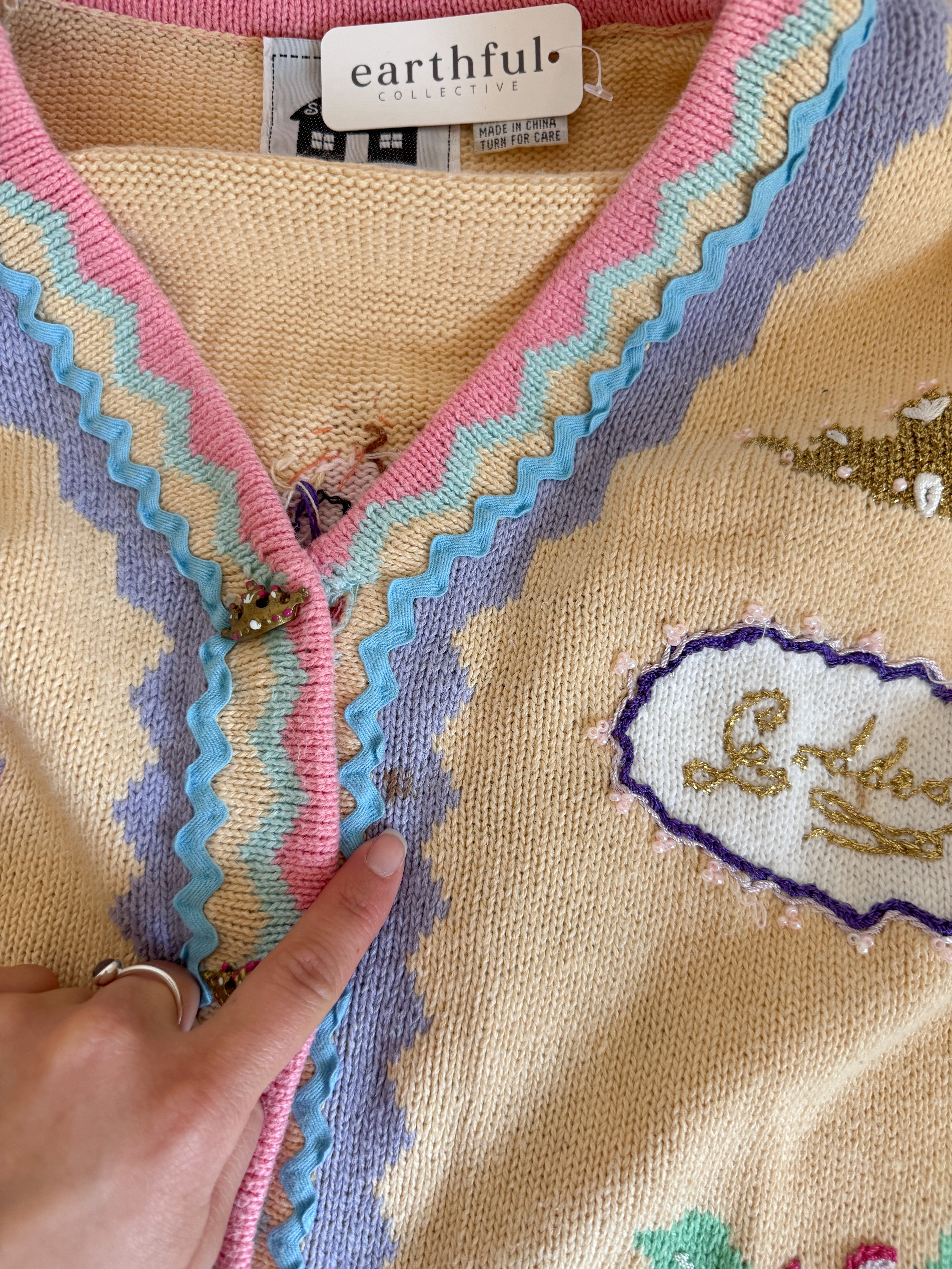 The Pale Yellow Goddess Cardigan (M)
