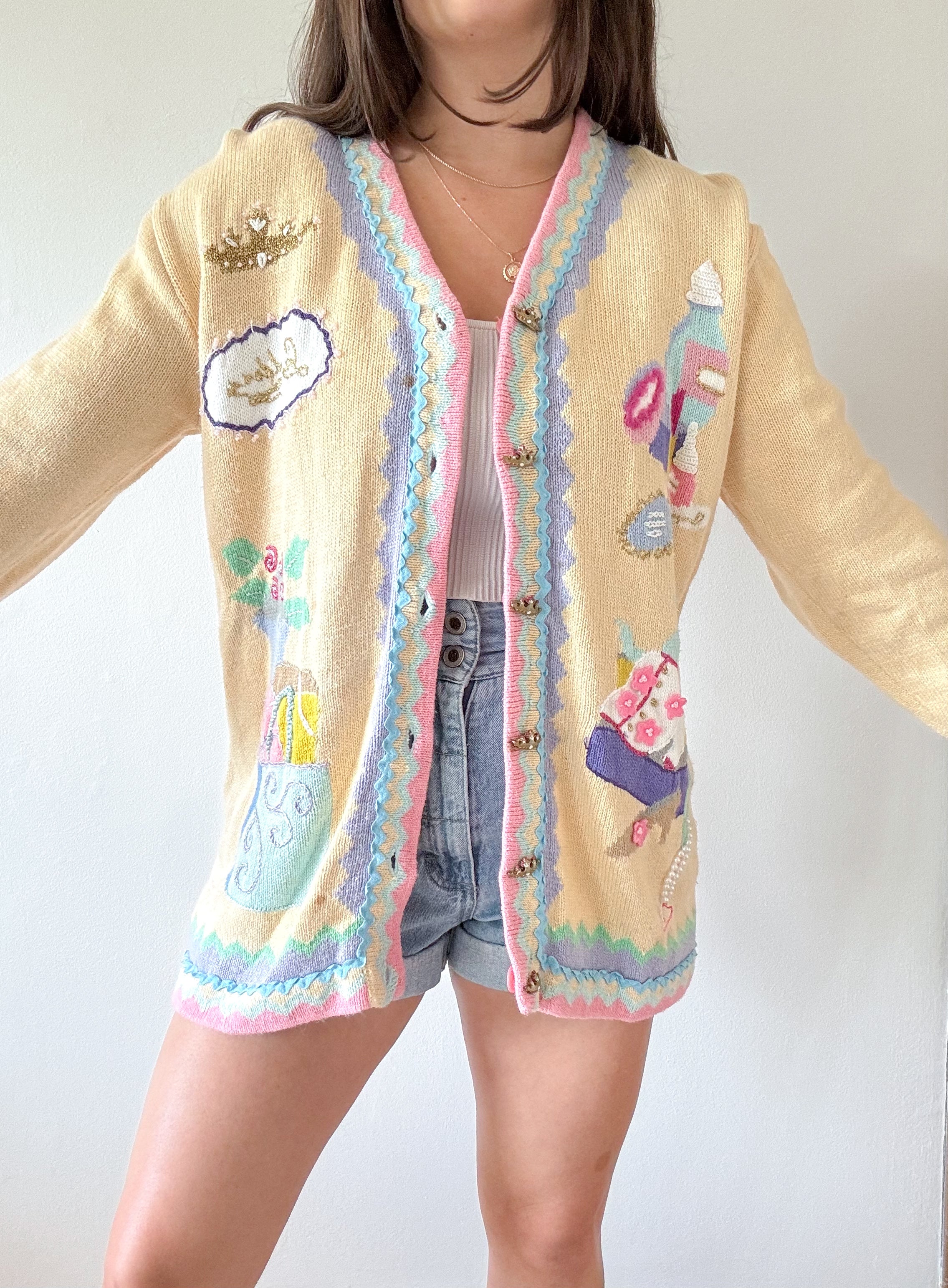 The Pale Yellow Goddess Cardigan (M)