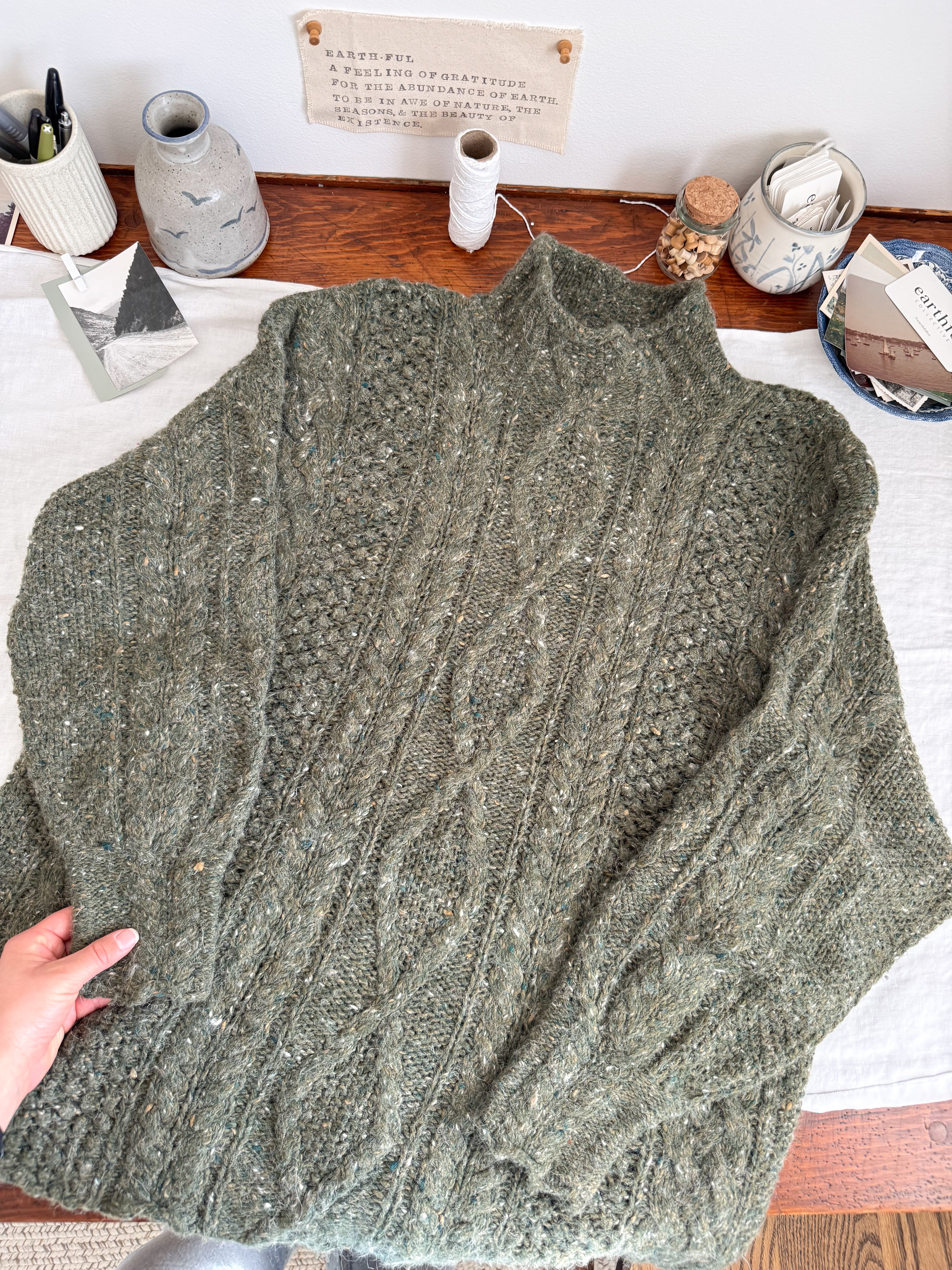 The Fern Irish Knit Sweater (L)