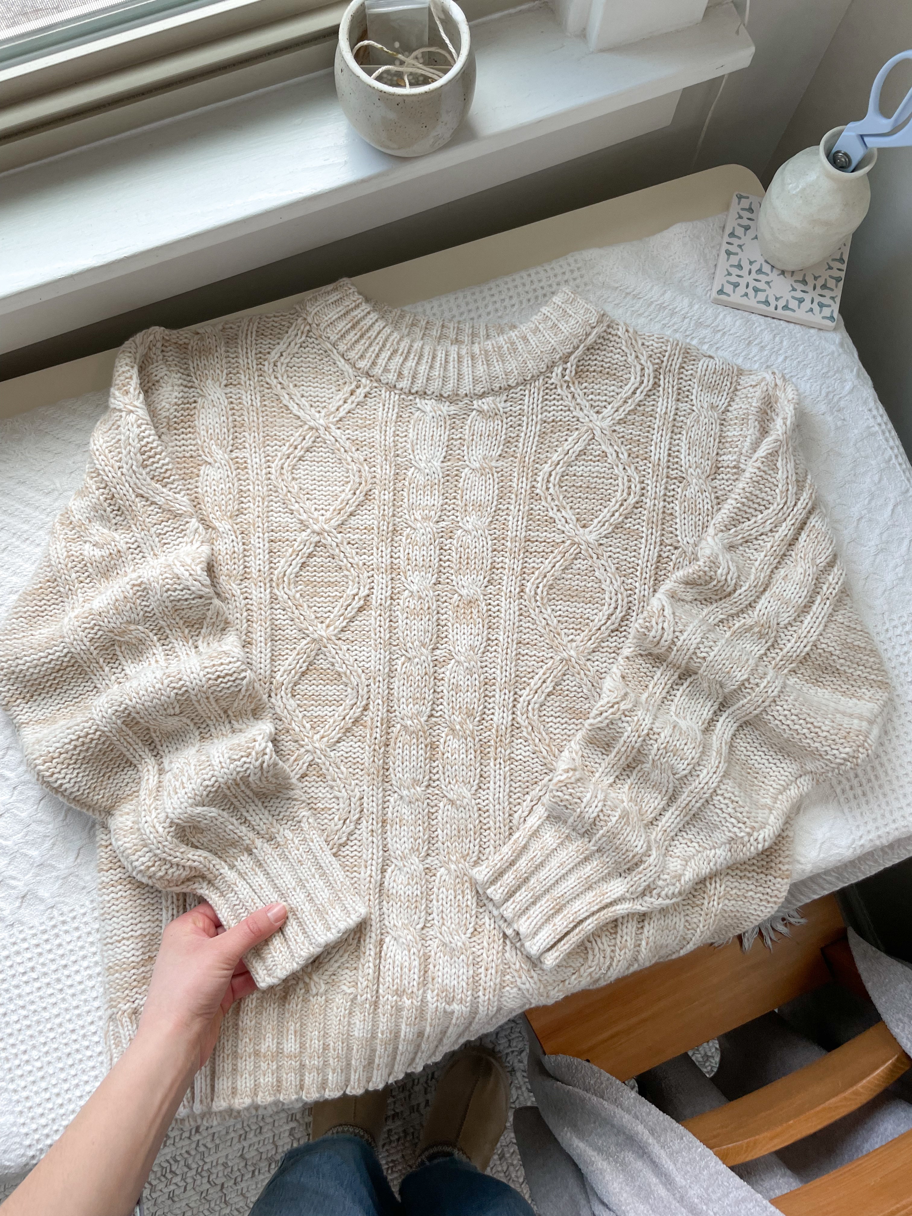 The Cream &amp; Beige Cable Knit Sweater (L)