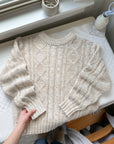 The Cream & Beige Cable Knit Sweater (L)