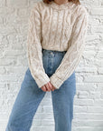 The Cream & Beige Cable Knit Sweater (L)