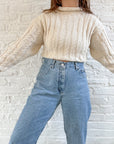 The Cream Cropped Cable Knit (M)