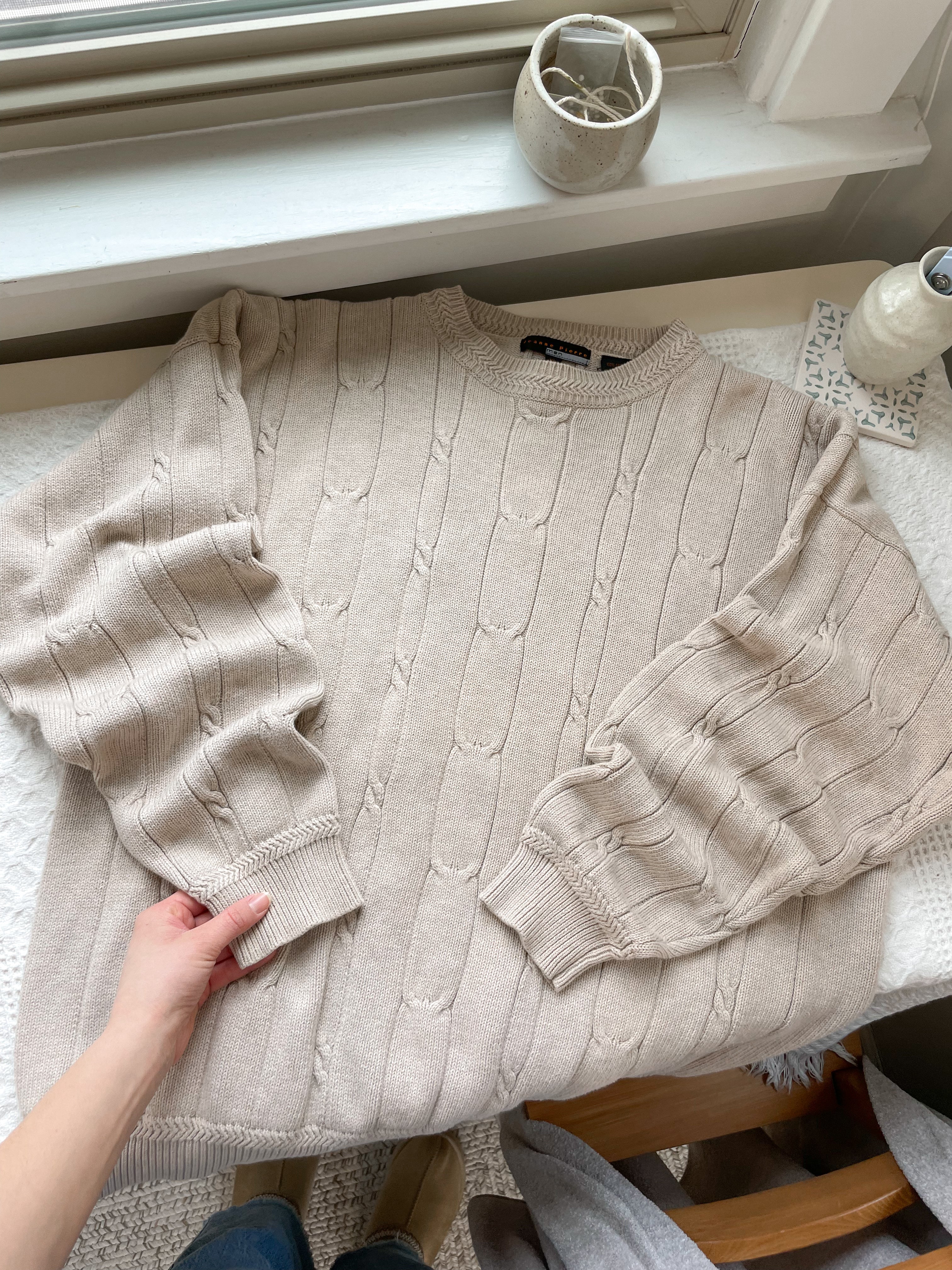 The Oat Cable Knit Sweater (XL)