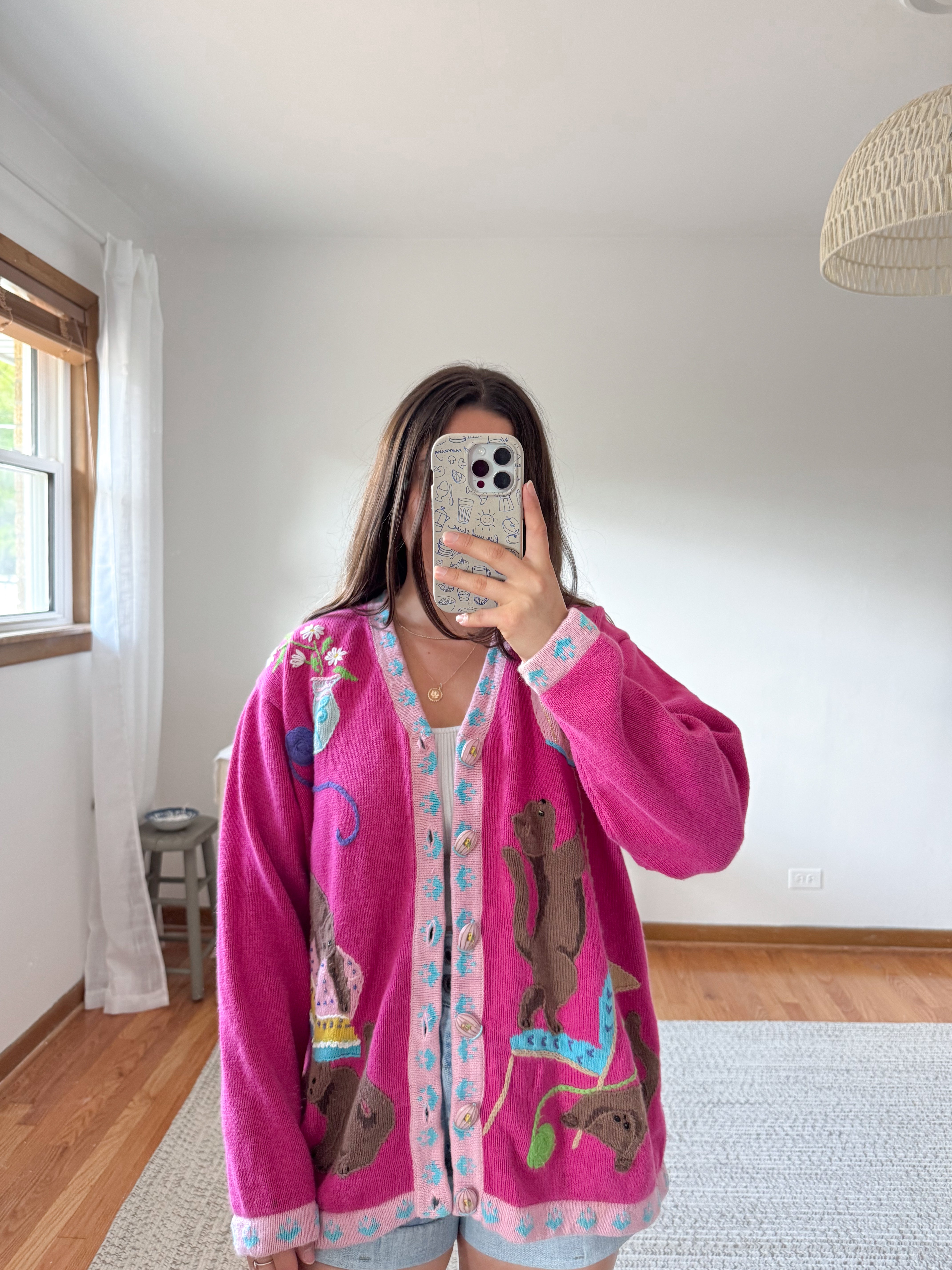 The Cat Birdhouse Cardigan (L)