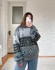 The Mono + Teal Houndstooth Sweater (L)