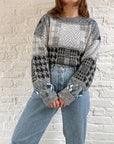 The Mono + Teal Houndstooth Sweater (L)